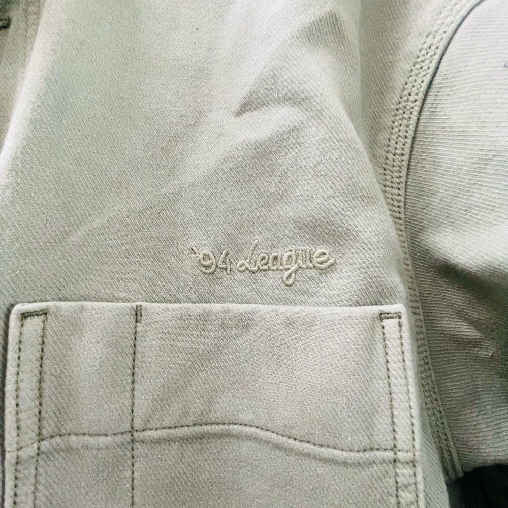 H&M MINT DENIM CREW JACKET